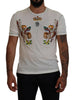 Dolce & Gabbana Elegant White Cotton-Silk Blend Tee