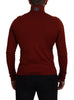 Dolce & Gabbana Elegant Maroon Collar Zip Sweater