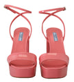 Prada Chic Pink Patent Leather Platform Sandals