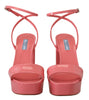 Prada Chic Pink Patent Leather Platform Sandals