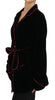 Dolce & Gabbana Elegant Black Silk-Blend Jacket with Waist Belt