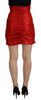 Dolce & Gabbana Metallic Red High Waist Mini Skirt