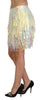 Dolce & Gabbana Iridescent Fringe Mini Skirt Mid Waist