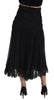 Dolce & Gabbana Elegant High-Waist Midi Silk-Blend Skirt