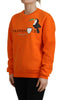 Philippe Model Chic Orange Printed Long Sleeve Pullover Sweater