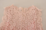 Dolce & Gabbana Elegant Sheer Lace Sleeveless Blouse in Pink