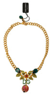 Dolce & Gabbana Elegant Gold-Tone Floral Fruit Necklace