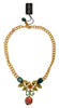 Dolce & Gabbana Elegant Gold-Tone Floral Fruit Necklace