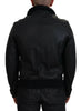 Dolce & Gabbana Chic Black Leather Silk-Lined Jacket