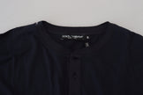 Dolce & Gabbana Elegant Cotton-Silk Blend Blue Pullover