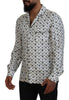 Dolce & Gabbana Elegant Silk Pajama Top with Crown Bee Print