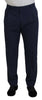 Dolce & Gabbana Elegant Dark Blue Chino Dress Pants