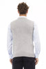 Alpha Studio Gray Viscose Men Vest