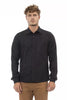 Alpha Studio Gray Wool Men Shirt