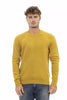 Alpha Studio Yellow Wool Men Sweater