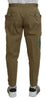 Dolce & Gabbana Exquisite Floral Beige Chino Pants