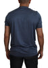 Elegant Silk Crewneck Blue Tee