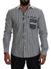 Dolce & Gabbana Slim Fit Striped Casual Shirt with Channel Motive