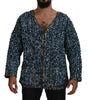 Dolce & Gabbana Elegant Blue V-Neck Cardigan Sweater