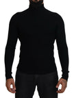 Dolce & Gabbana Elegant Black Wool Half Zip Turtleneck Sweater