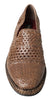 Dolce & Gabbana Elegant Leather Slipper Loafers in Brown