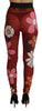 Dolce & Gabbana Floral Red High Waist Leggings