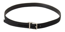 Dolce & Gabbana Elegant Black Canvas and Leather Belt