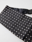 Dolce & Gabbana Elegant Silk Black & White Polka Dot Cummerbund