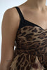 Dolce & Gabbana Sleeveless Leopard Chiffon Ostrich-Feather Dress