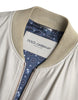 Dolce & Gabbana Cream Leather Bomber Jacket