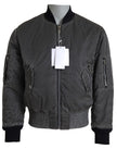 MM6 Maison Margiela Elegant Gray Bomber Jacket Full Zip Closure