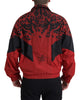 Dolce & Gabbana Red Leopard Zip Sweater Jacket