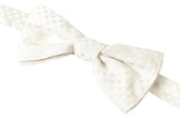 Dolce & Gabbana Elegant Ivory Fantasy Pattern Silk Bow Tie