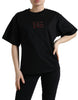 Dolce & Gabbana Elegant Black Crystal-Embellished T-Shirt
