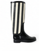 Dolce & Gabbana Black and White Striped Knee High Boots