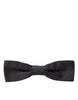 Dolce & Gabbana Elegant Silk Dark Gray Bow Tie