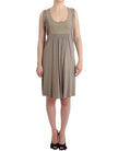 Roccobarocco Studded Sheath Knee-Length Dress in Beige