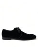 Dolce & Gabbana Elegant Black Velvet Derby Dress Shoes