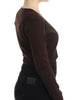 Cavalli Elegant Brown Virgin Wool Cropped Cardigan