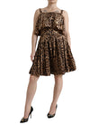Dolce & Gabbana Leopard Print A-Line Cotton Dress