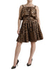 Dolce & Gabbana Leopard Print A-Line Cotton Dress