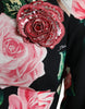 Dolce & Gabbana Enchanting Floral A-Line Dress with Sequined Detail