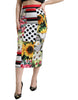 Dolce & Gabbana Glamorous High Waist Patchwork Midi Skirt