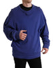 Dolce & Gabbana Royal Blue Cotton Crewneck Sweater