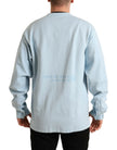 Dolce & Gabbana Elegant Light Blue Cotton Blend Crew Neck Sweater