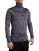 Dolce & Gabbana Elegant Turtleneck Pullover Sweater in Blue Purple