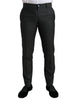 Dolce & Gabbana Elegant Dark Grey Skinny Dress Pants