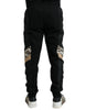 Dolce & Gabbana Elegant Black Leopard Jogger Pants