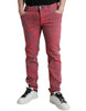 Dolce & Gabbana Red Tie Dye Skinny Denim Jeans
