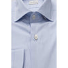 Bagutta Light Blue Cotton Men Shirt with French Collar